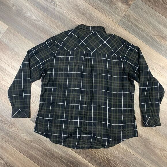 Rails Women’s Sz XL Plaid Button Up Shirt Long Sleeve Black & Green - Picture 8 of 8
